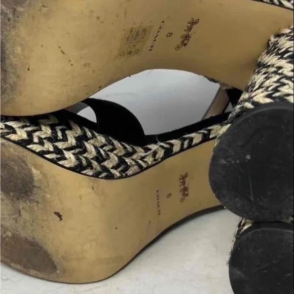 Coach Black and Cream Platform Heels - Picture 5 of 6